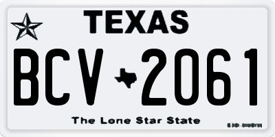 TX license plate BCV2061