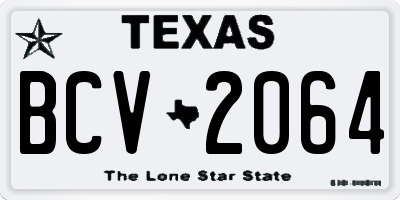 TX license plate BCV2064