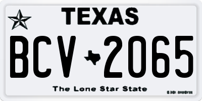 TX license plate BCV2065