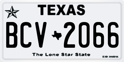 TX license plate BCV2066