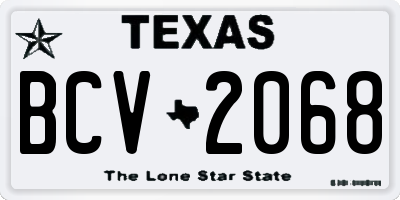 TX license plate BCV2068