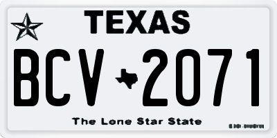 TX license plate BCV2071