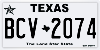 TX license plate BCV2074