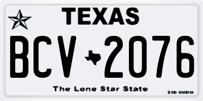 TX license plate BCV2076