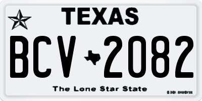 TX license plate BCV2082