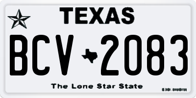 TX license plate BCV2083