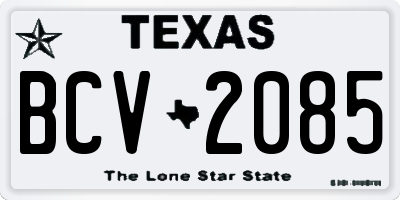 TX license plate BCV2085