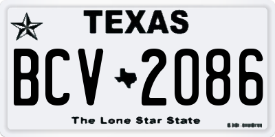TX license plate BCV2086