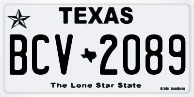 TX license plate BCV2089