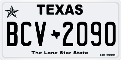 TX license plate BCV2090