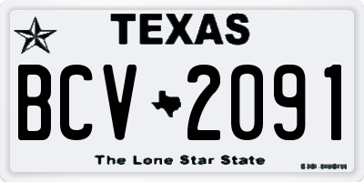 TX license plate BCV2091