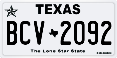 TX license plate BCV2092