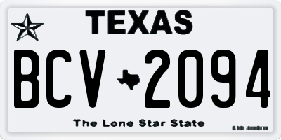 TX license plate BCV2094