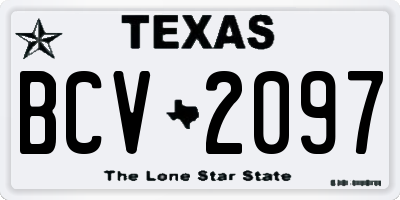 TX license plate BCV2097