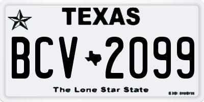 TX license plate BCV2099
