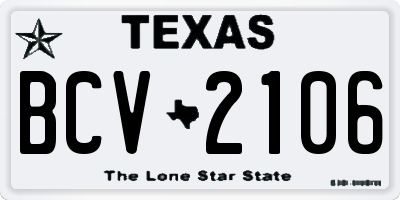 TX license plate BCV2106