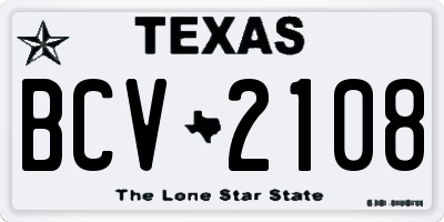 TX license plate BCV2108