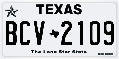 TX license plate BCV2109