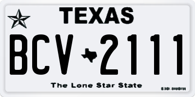 TX license plate BCV2111