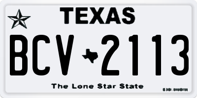 TX license plate BCV2113