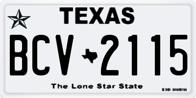 TX license plate BCV2115