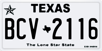 TX license plate BCV2116