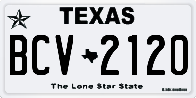 TX license plate BCV2120