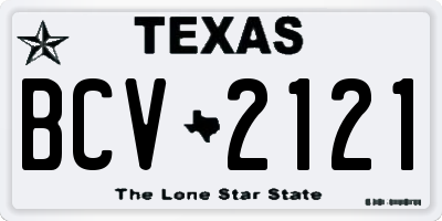 TX license plate BCV2121