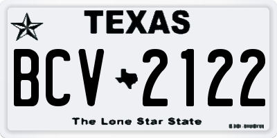 TX license plate BCV2122