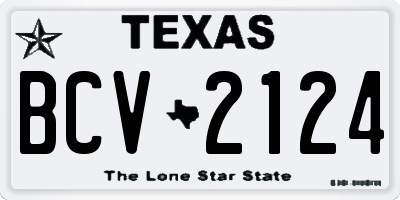 TX license plate BCV2124
