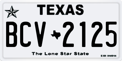 TX license plate BCV2125