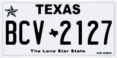 TX license plate BCV2127