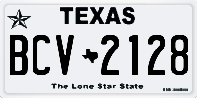 TX license plate BCV2128