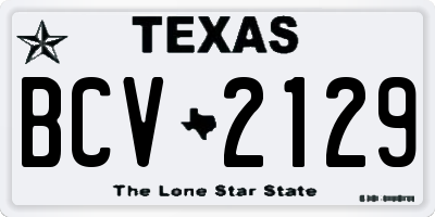 TX license plate BCV2129