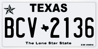 TX license plate BCV2136