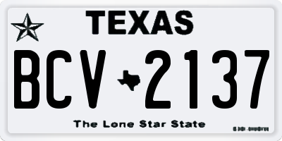 TX license plate BCV2137