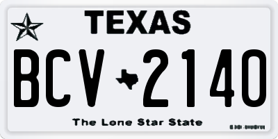 TX license plate BCV2140
