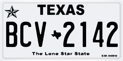 TX license plate BCV2142