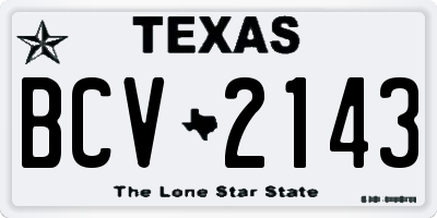 TX license plate BCV2143