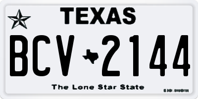 TX license plate BCV2144