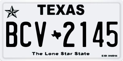 TX license plate BCV2145
