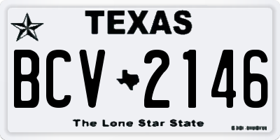 TX license plate BCV2146