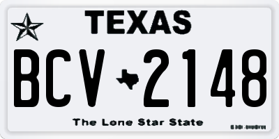 TX license plate BCV2148