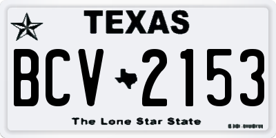 TX license plate BCV2153