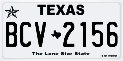 TX license plate BCV2156