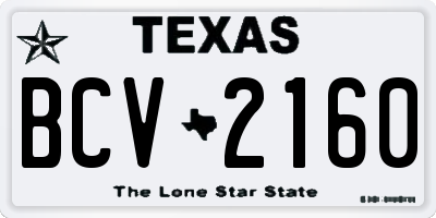TX license plate BCV2160