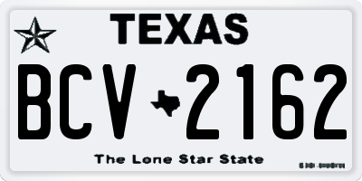 TX license plate BCV2162