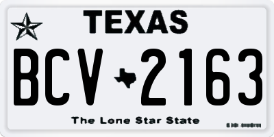 TX license plate BCV2163