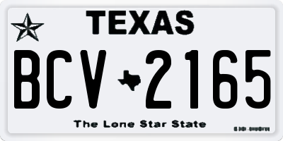 TX license plate BCV2165
