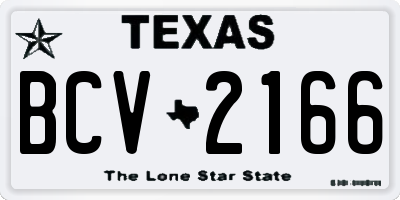 TX license plate BCV2166